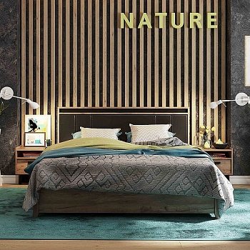 Кровать с ортопедическим основанием (металл) Nature 307 Люкс 160х200, крафт фото 4