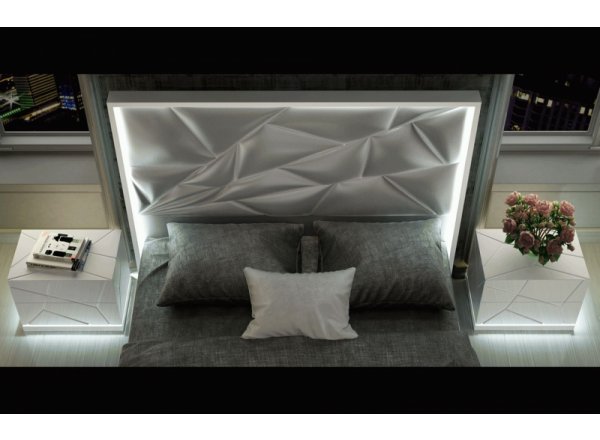 Кровать FRANCO KIU 1243 (180 х200) белый с LED подсветкой изголовья
