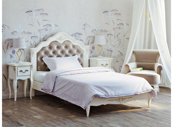 Кровать с мягким изголовьем 120*200