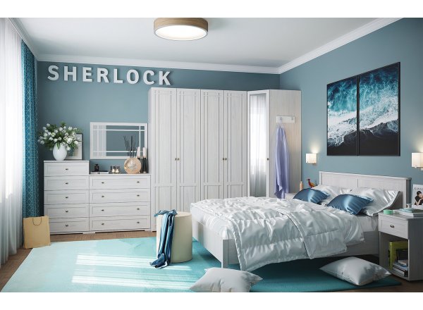 Кровать с ортопедическим основанием (дерево) Sherlock 44 120х200, ясень светлый
