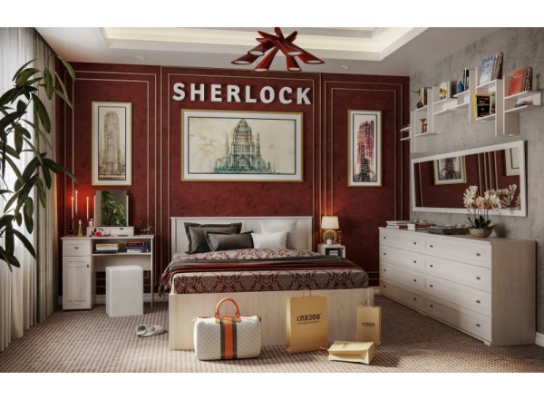 Кровать с ортопедическим основанием (дерево) Sherlock 45 90х200, ясень светлый