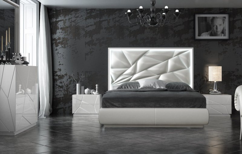 Кровать FRANCO KIU 1243 (180 х200) белый с LED подсветкой изголовья